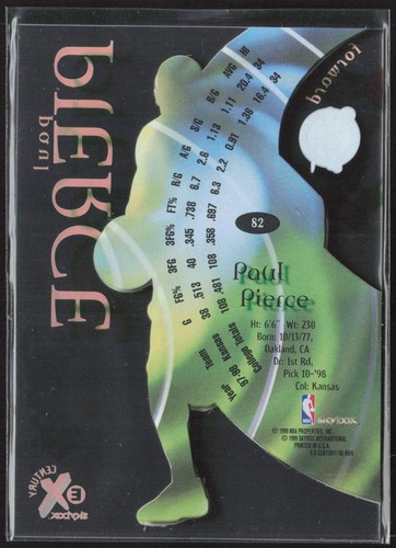 1998-99 SkyBox E-X Century #82 Paul Pierce - Afbeelding 2 van 2