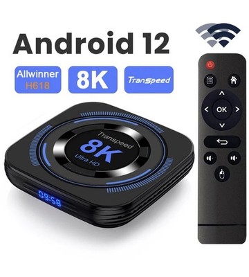 Transpeed Android 12 TV Box 8K 4K Streaming Media Player Dual WiFi BT4.0 Top Box