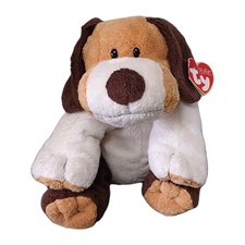Ty Pluffies Whiffer Dog Plush Brown White With Hang Tag