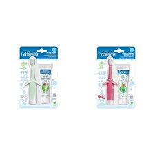 Infant-to-Toddler Elephant Toothbrush Set Mint Pink W/ Fluoride-Free