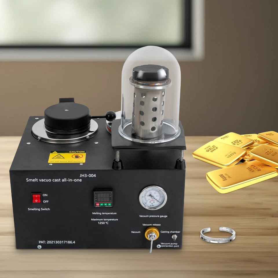 2KG Jewelry Lost Wax Cast Combination Vacuum Casting Melting Machine 1/2 HP 3CFM - Image 3 of 4