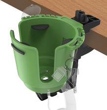 Desk Cup Holder with Headphone Hanger, Clip on Cup Holders for Desks with Spill-