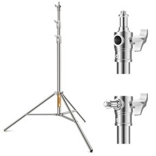 K F CONCEPT 9.2ft/2.8m Stainless Steel Light Stand, Spring Cushioned Heavy Duty