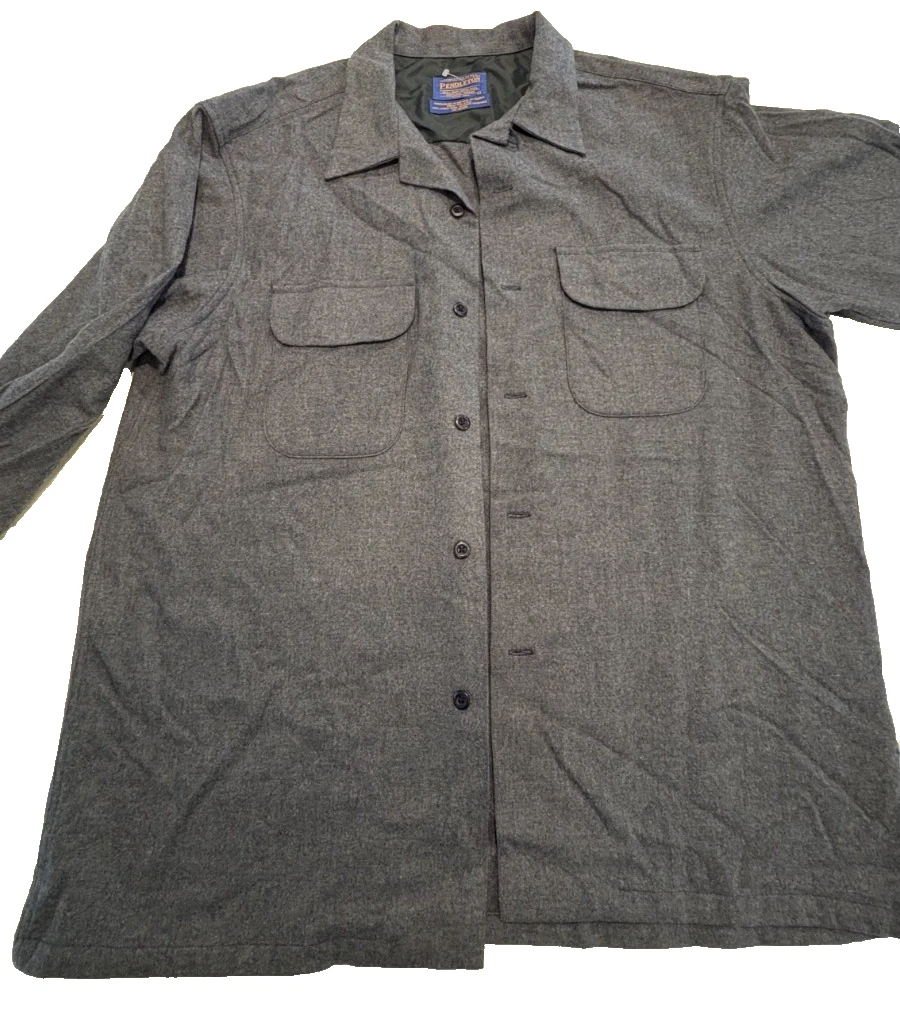 Woolen Regular Size L Button-Up Casual Button-Down Shirts for Men