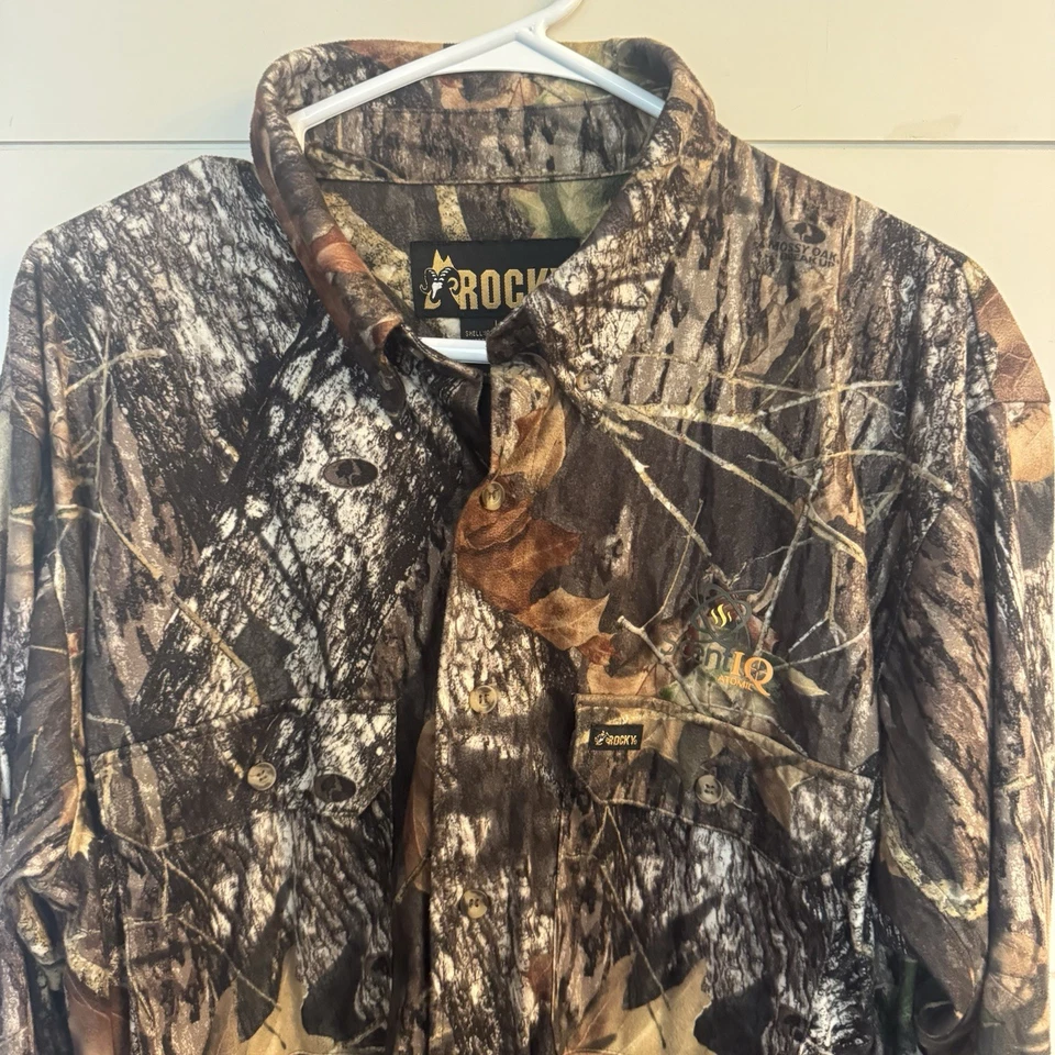 Rocky Scent IQ Mens Sz Large Mossy Oak Camo Hunting Button Up - Image 2 of 4