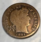 1901 S * SILVER BARBER DIME * Semi Key Date * FREE SHIP * USA ONLY Please
