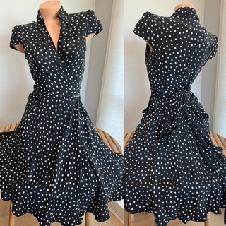 100% SILK POLKA DOT DRESS by INC sz 8