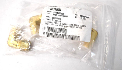 Lot of 3 Parker Intrulok Brass Flareless Bite Type Fittings Elbows 90° 6 CBI2-B