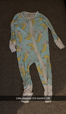 Little Sleepies Footed Zip Sleeper One Piece Banana Graphic Print 3-6M