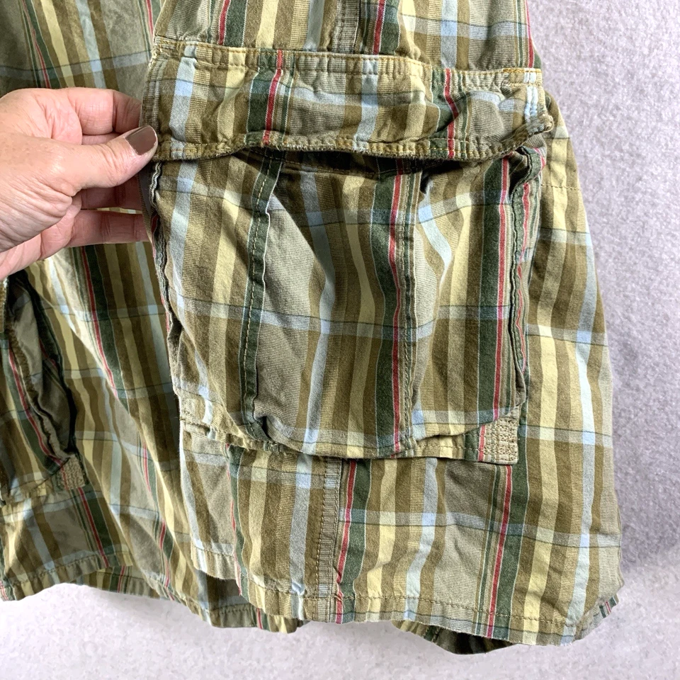 Pantalones Cortos Largos de Carga a Cuadros Company 81 Para Hombres Talla 38 Y2K Streetwear Grunge Skate Foto 2 de 4