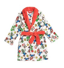 Super Mario, Luigi and Characters Print Soft Fleece Plush Bathrobe, Robe