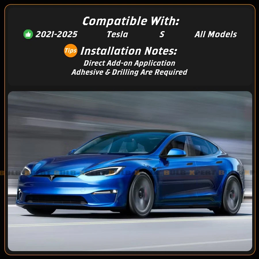 Cenefa difusora de parachoques trasero de fibra de carbono completa para Tesla Model S V1 2021-2025 Foto 3 de 4