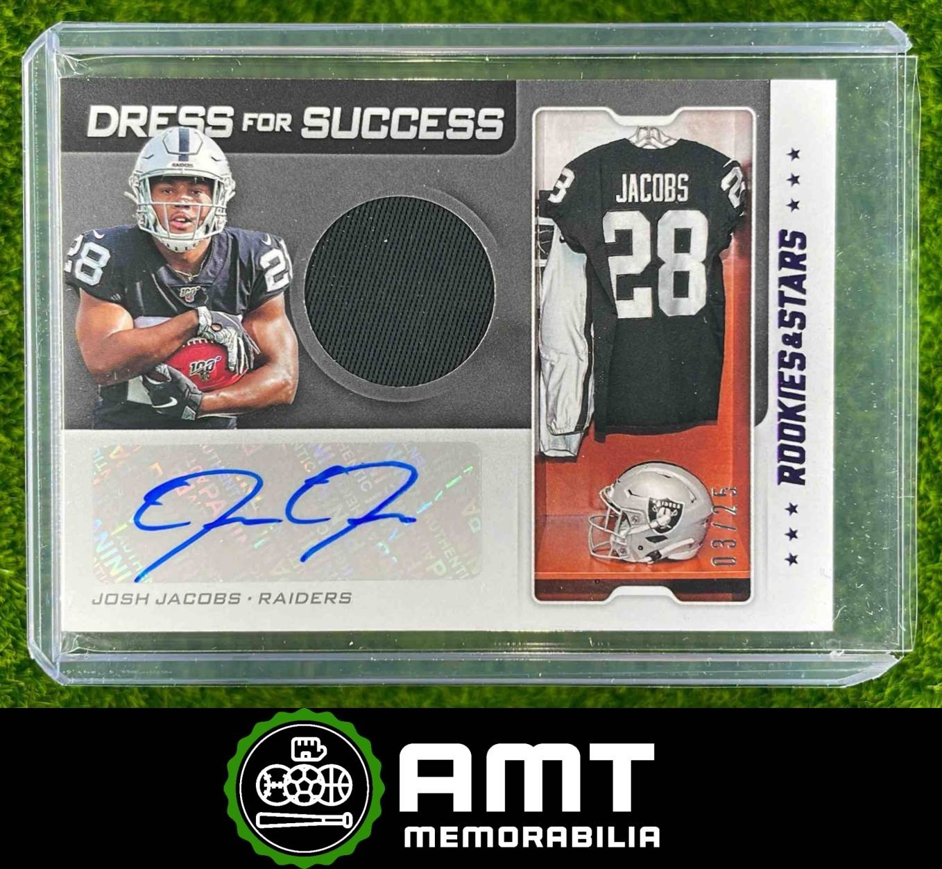 Josh Jacobs Panini Rookies & Stars Dress for Success Autograph Relics #DFSJJ Prime