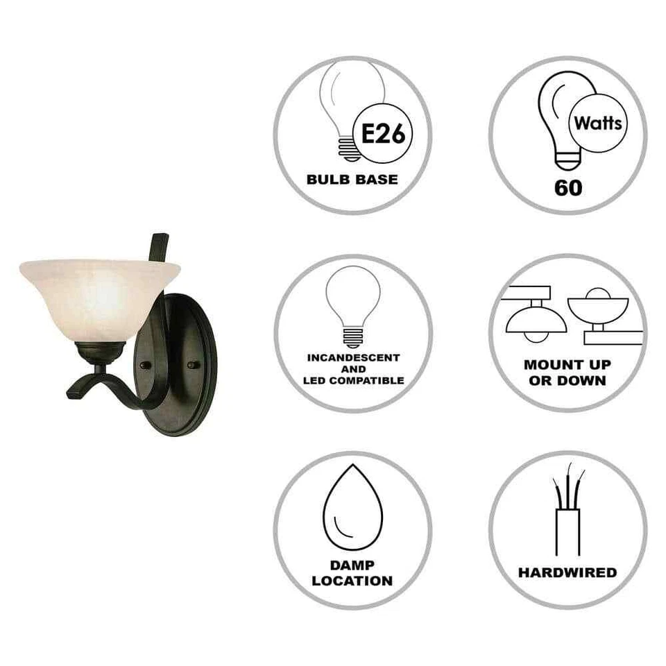 Aplique de pared interior Bel Air Lighting Hollylope 1 luz bronce Foto 2 de 4