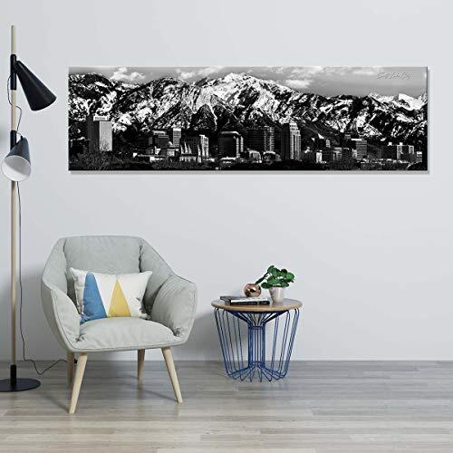 Salt Lake City Wall Art Black and White Utah 14.00" x 48.00" Salt Lake