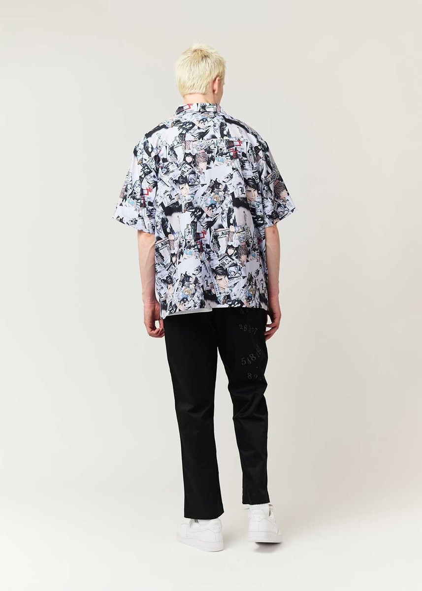 MORIさん DEATH NOTE x graniph Memory pattern big silhouette open collar