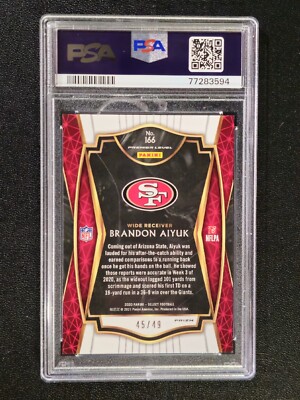 2020 Panini Select Neon Green Prizm #166 Brandon Aiyuk RC #45/49