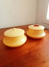 Antique French Ivory Celluloid 2 Piece Vanity Set Dresser