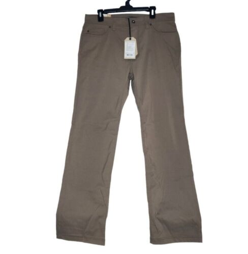 Prana Pants Mens Size 36 Mud BRION Slim Fit Straight Leg Stretch Hiking UPF Tan - Picture 1 of 14