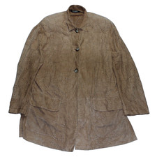 Mario Valentino Suede Jacket Eu48 Uk18 Perforated Vintage Button Shoulder Pads