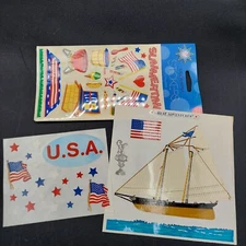 Vintage Sticker 4th of July Sailing Summer flag Mrs. Grossman BBQ picnic NEW