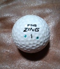 Vintage Ping Zing Golf Ball Karsten, All White, Has Some Scuffs.