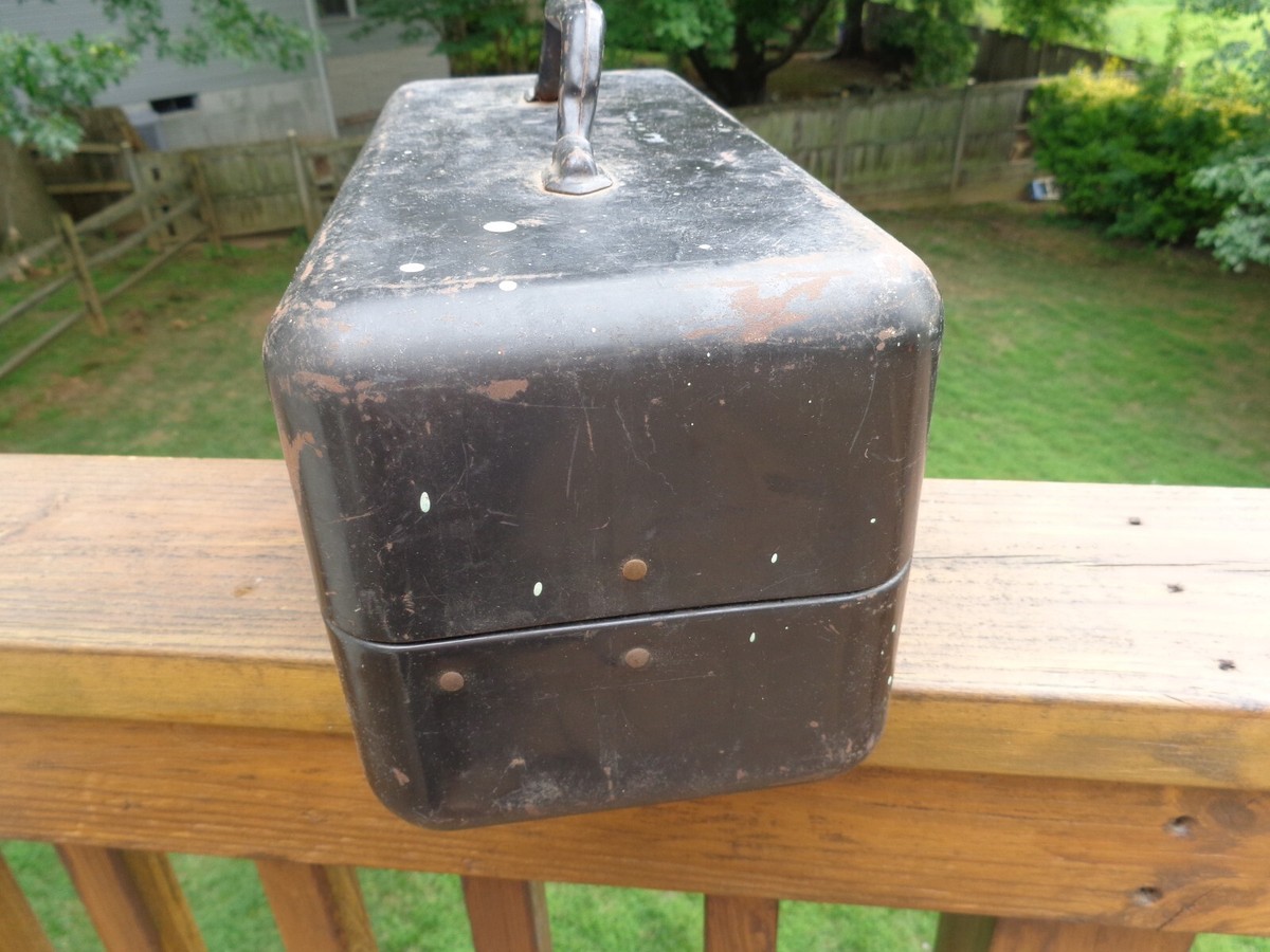 MY BUDDY FISHING BLACK Tackle Box METAL Falls City 2 Tray MY BUDDY FISHING BLACK Tackle Box METAL Falls City 2 Tray