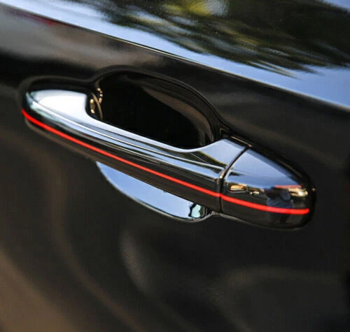 Cubierta de manija de puerta exterior negra y roja 8 piezas para Toyota Highlander 2014-2019 Foto 4 de 4