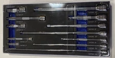 Cornwell Tools 12pc Extension Set 1/4”, 3/8”, & 1/2” Blue Power CBPE12ST NEW