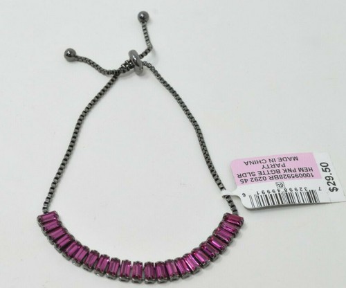 International Concepts INC Baguette-Crystal Slider Women's Bracelet Black/Purple - 第 3/4 張圖片