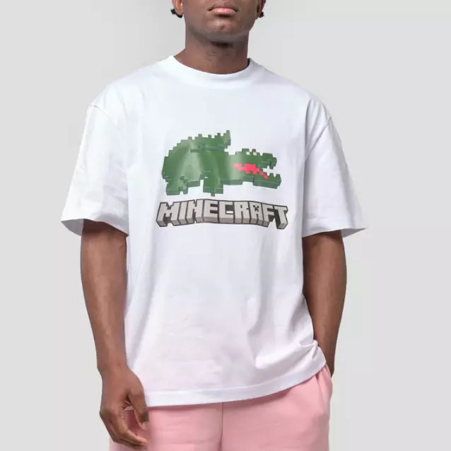 Men's Lacoste White Lacoste x Minecraft T-Shirt - M