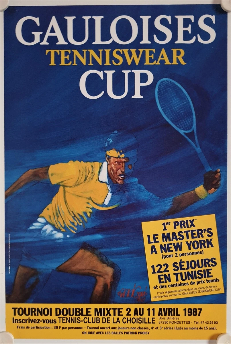 Affiche Gauloises Tenniswear Cup 1987 – Publicité Tennis Vintage