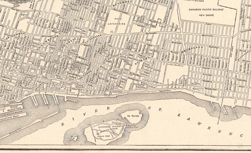 1919 Antique MONTREAL Canada Street Map of Montreal Canada City Map 1841 - Изображение 2 из 4