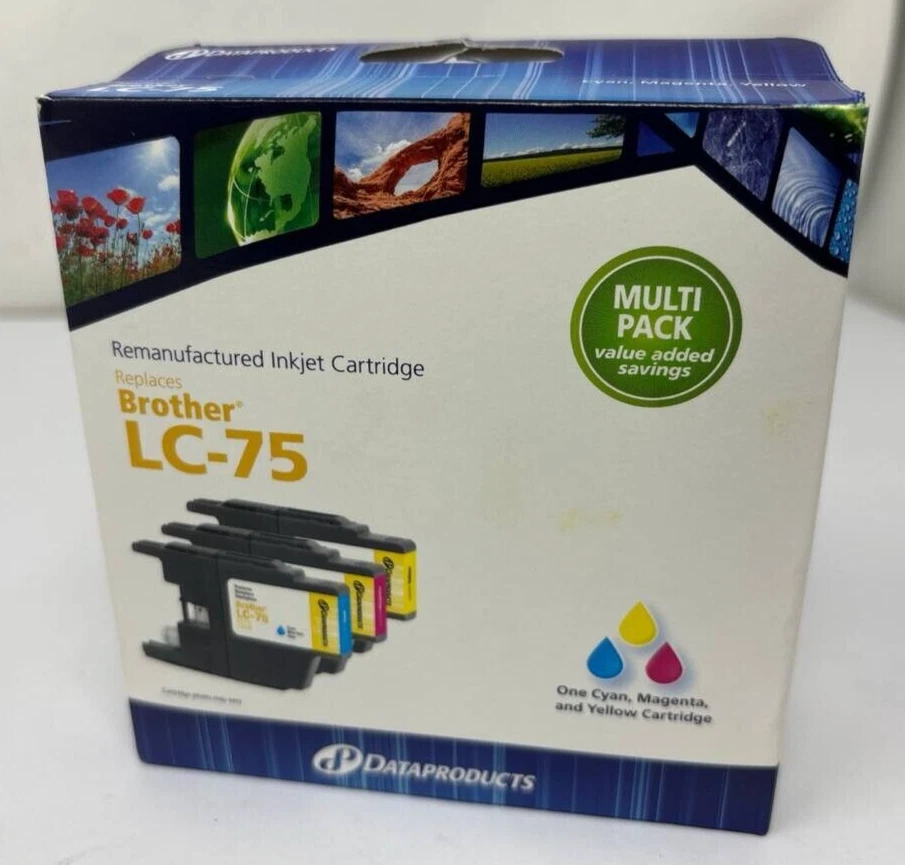 Dataproducts Printer Ink Cartridges Cyan Magenta Yellow Set For Brother LC-75 - Image 3 of 4