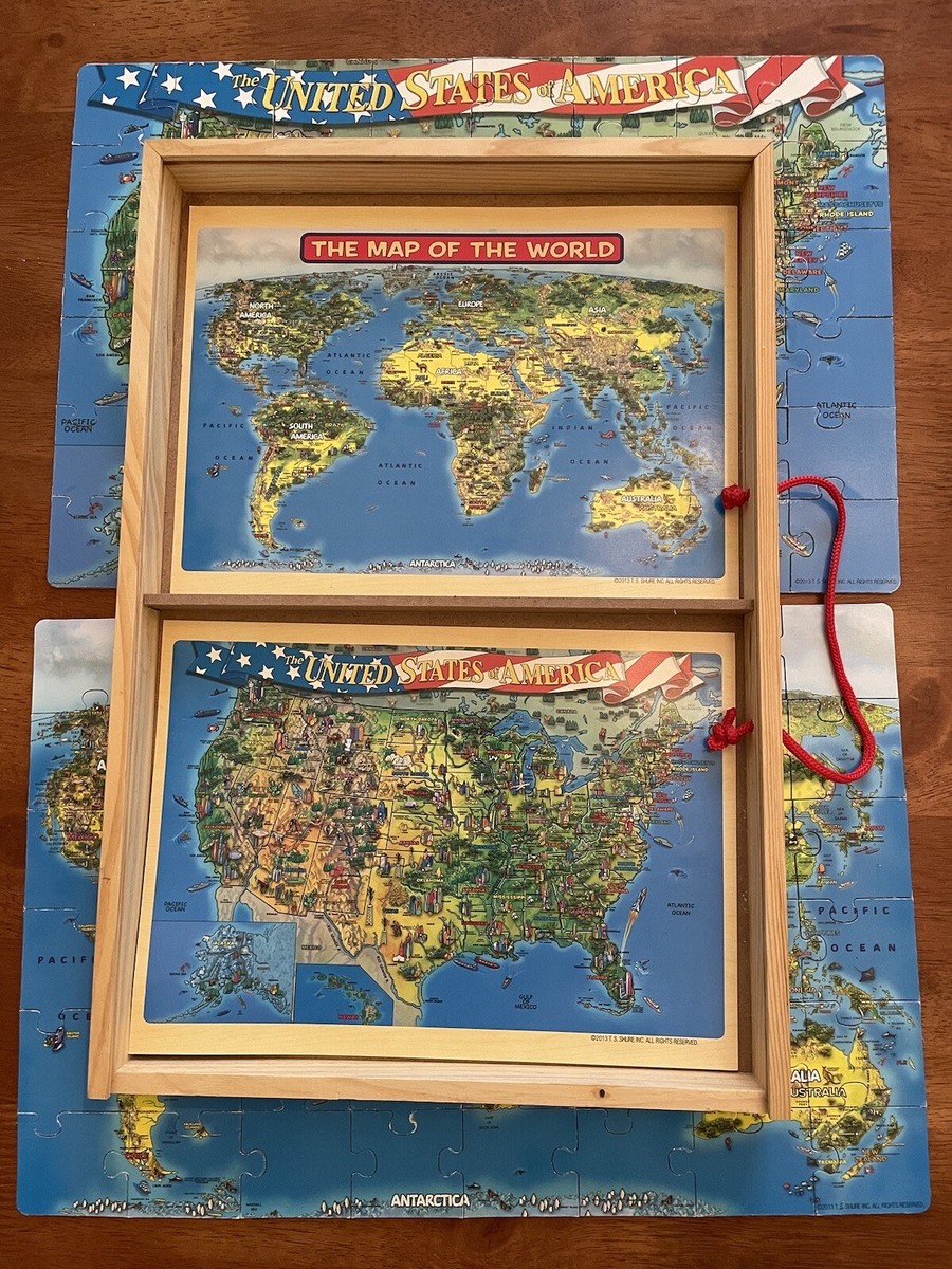 Kids World Map Puzzles, Set of 2, T.S. Shure Classic Kids World Map Puzzles, Set of 2, T.S. Shure Classic