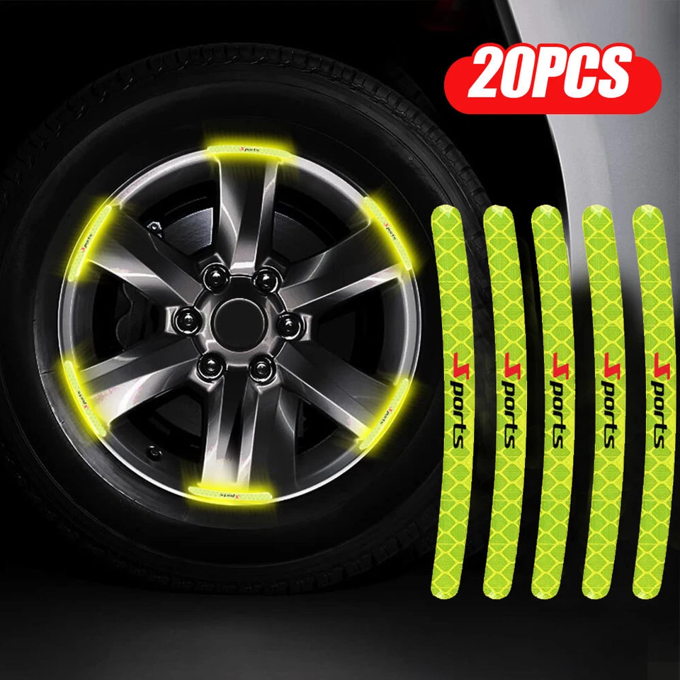 20× Sports Reflective Sticker Strip Wheel Hub Rim Stripe Decal Car Accessories — 第 4/4 张图片