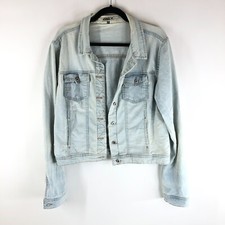 Only Womens Denim Jacket Retro Trucker Light Wash Stretch Us L