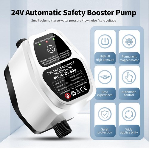 Automatic Water Pressure Booster Pump DC 24V Water Heater Boost Shower - Picture 7 of 8