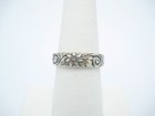 Designer M Sterling Silver 5mm Flower Pattern Design Ring Size 7.5