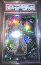 WANDER FRANCO 2019 Bowman Chrome Draft SAPPHIRE REFRACTOR RC PSA 10 GEM MINT 🔥