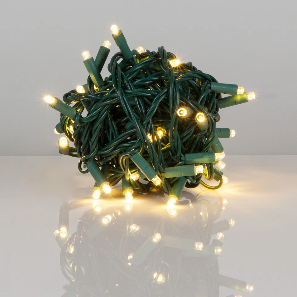 25' Commercial LED Christmas Lights Mini Lights, 50 Lights White Multi Red Green - Image 3 of 4