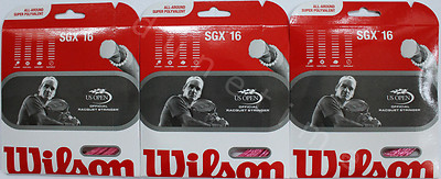 3-PACK Wilson SGX 16g 1.30mm PINK Synthetic Gut Tennis String 40ft 12m (3 SETS)