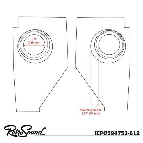 RetroSound Speaker Kick Panels with Sound Dampening For 1947-53 Chevrolet Trucks - Foto 4 di 4