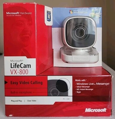 Microsoft LifeCam VX-800 Web Cam Plug and Play Clear Video Calls Factory Sealed