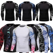 Men Compression Shirt Base-Layer Sports Tops Long-Sleeve Gym Quick Dry T-Shirt 