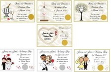 12 x PERSONALISED WEDDING SCRATCH CARD FAVOURS