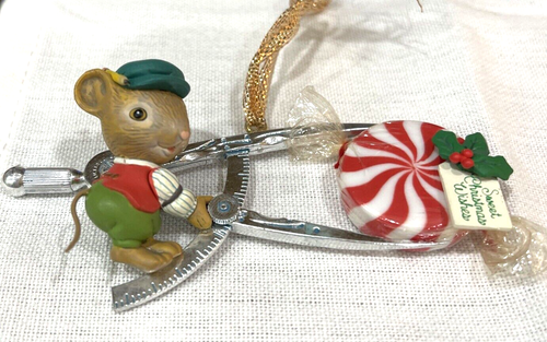 ENESCO 1991 Feliz Milímetros 5ª Serie Ratón Caramelo Adorno de Navidad - Imagen 1 de 16