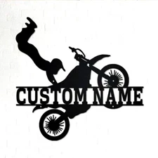 Personalized Dirt Bike Biker sports Metal name sign Home Decorative Wall Art