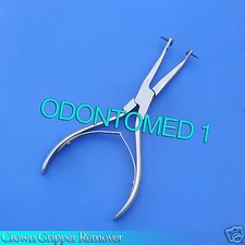 DENTAL CROWN GRIPPER REMOVER PLIERS 6" ANGLED W/ REPLACEABLE SILICONE