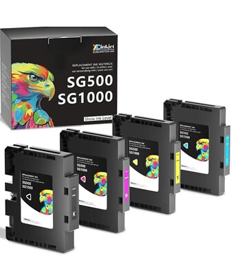 4 pk of Sublimation Ink - XCinkjet Compatible for Sawgrass SG500 SG1000 - CMYK